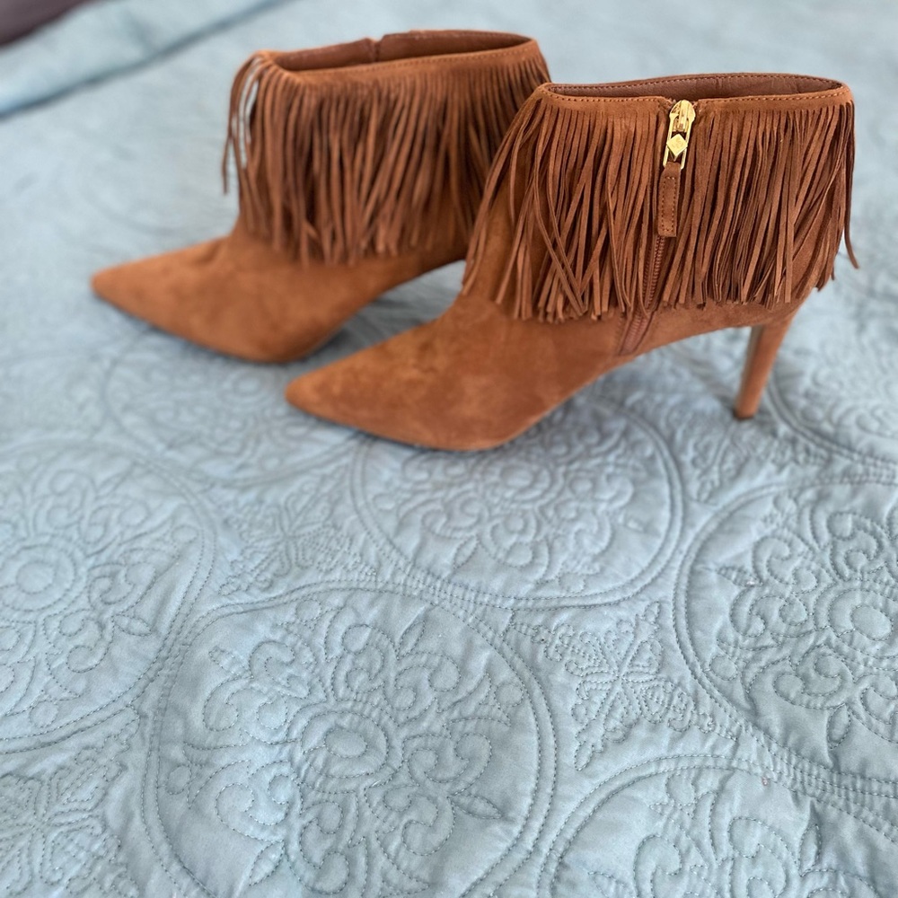 NWT Sam Edelman Fringe Suede Ankle Boots Sz 10